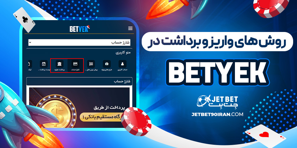 روش های واریز و برداشت در Bet Yek